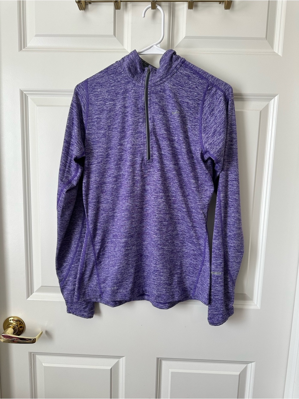 Nike Running Dri-FIT 1/4-Zip Long Sleeve Active Top Purple Size S